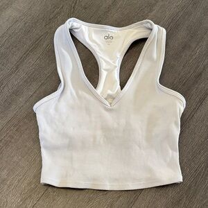 ALO Yoga Alo Goddess Ribbed Cropped Raceback Tank